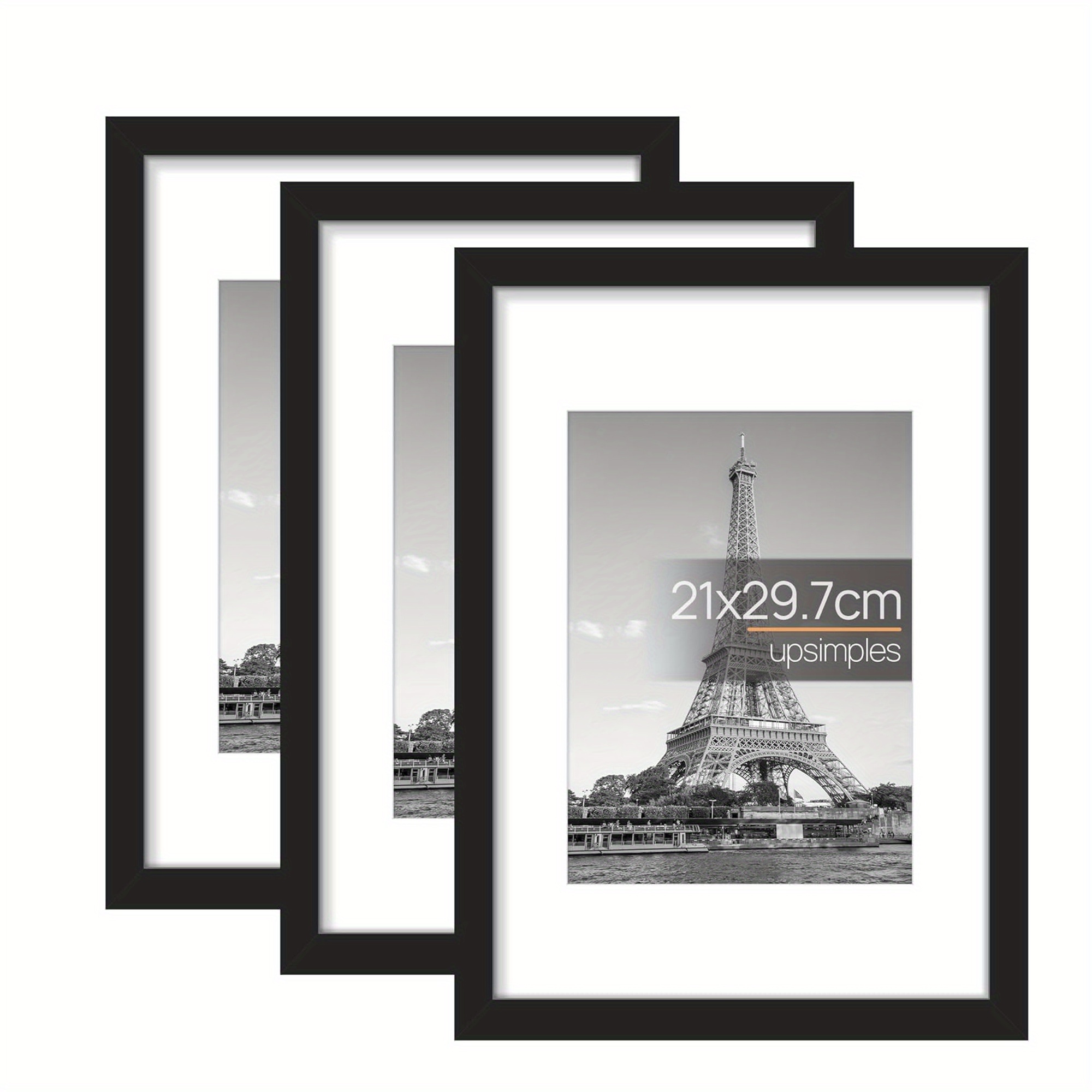 Engraved Wood Frame - 3 Stück Holz-Fotorahmen für Bilder, Wand,