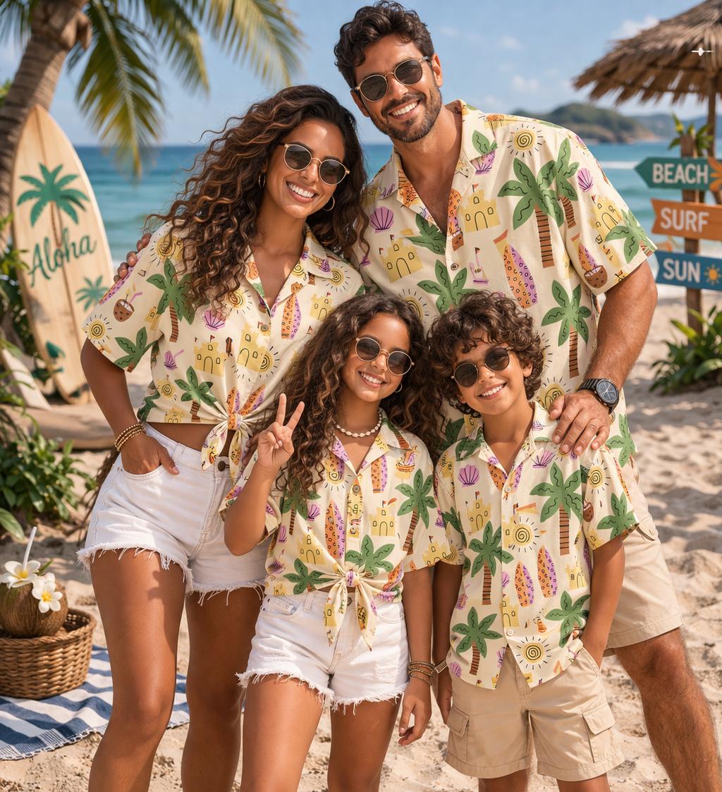 Hawaiianisches Kinderhemd mit  – Family Tree Print Bewertung und Preis