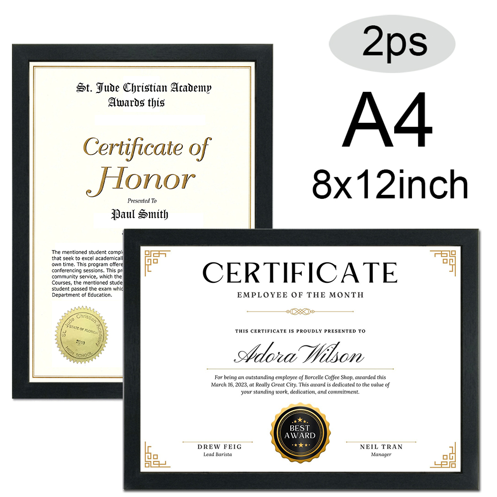 2er-Set 8x12 Zoll Schwarzer Ze – Engraved Wood Frame Bewertung und Preis